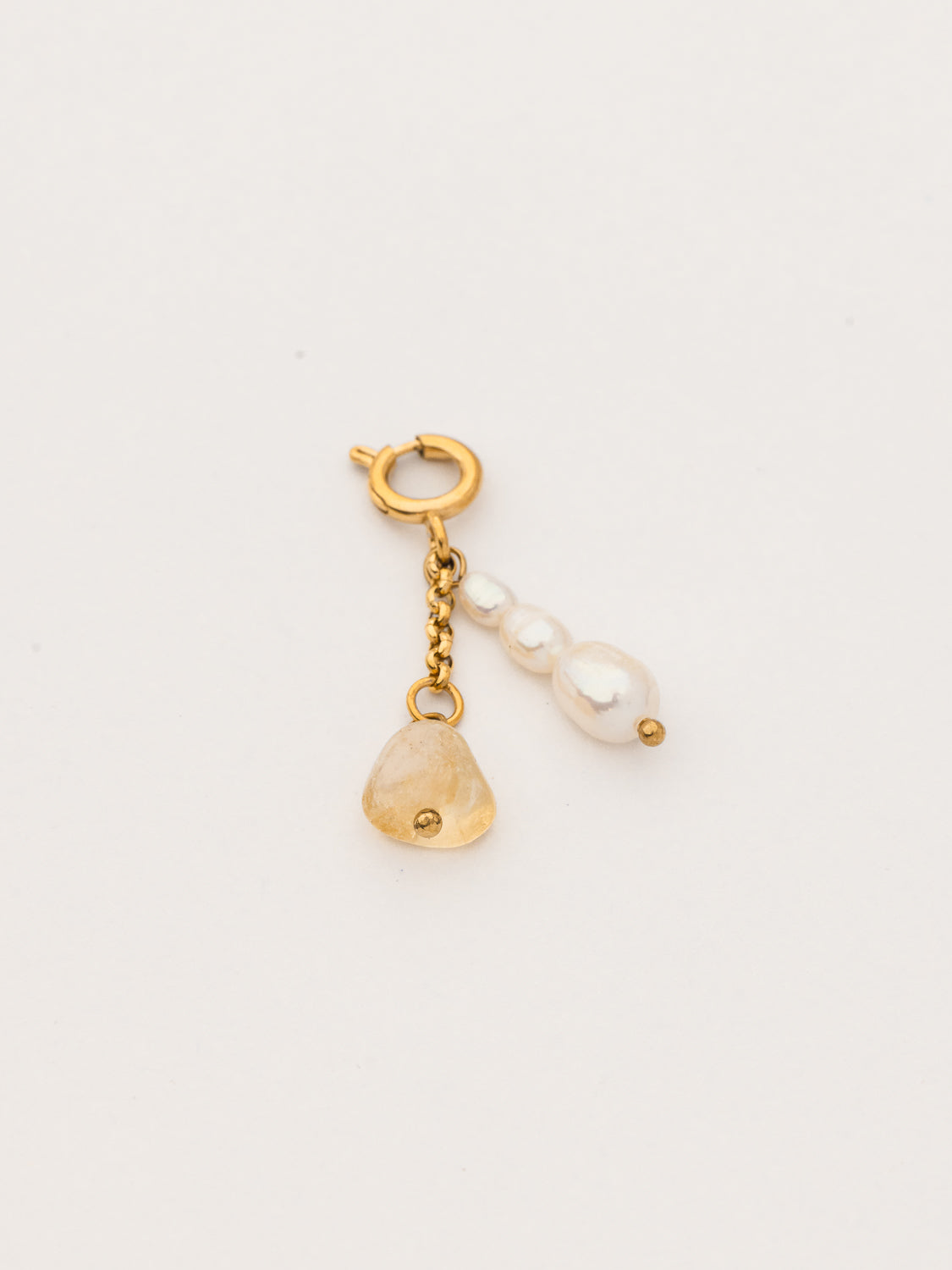 Pendentif Pierre Citrine + Perle